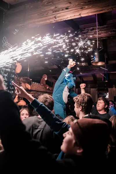 Party mit Lichterkanone