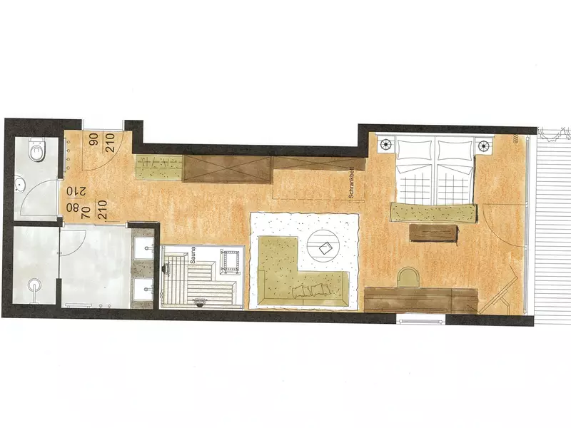 Floor plan of the Großvenediger Suite