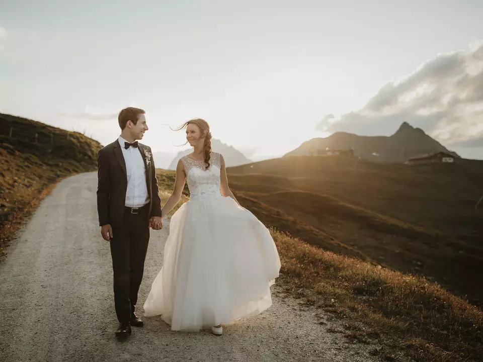 Brautpaar beim Fotoshooting